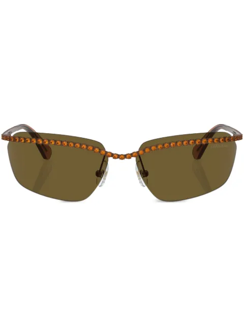 Swarovski Eyewear pavé-band rectangle-frame sunglasses Brown SK7001400273