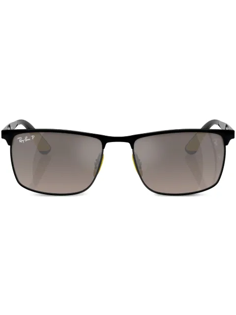 Ray-Ban Chromance logo-plaque sunglasses Black RB3726MF0885J
