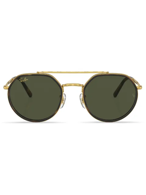 Ray-Ban logo-print round-frame sunglasses Gold RB3765919631
