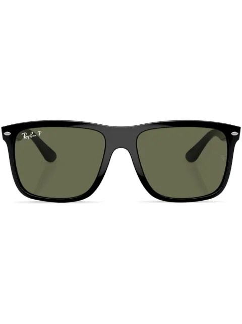 Ray-Ban Boyfriend Two logo-lettering sunglasses Black RB454760158