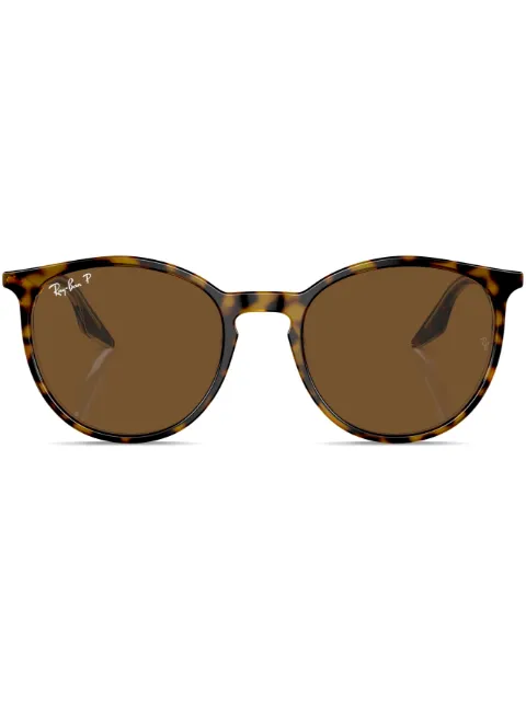 Ray-Ban logo-print round-frame sunglasses Brown RB2204139357