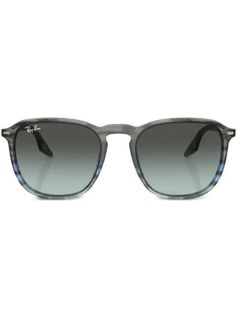 Ray-Ban logo-lettering round-frame sunglasses Blue RB22031391GK