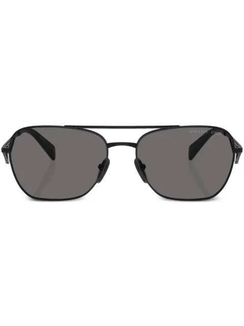 Prada Eyewear triangle-logo pilot sunglasses Black SPRA501AB5Z1