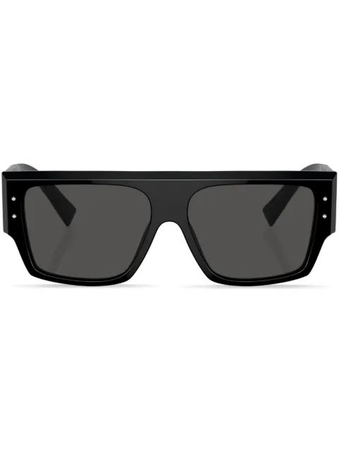 Dolce & Gabbana Eyewear logo-print rectangle-frame sunglasses Black DG445950187