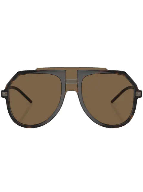 Dolce & Gabbana Eyewear tortoiseshell-effect aviator-frame sunglasses Green DG619550273