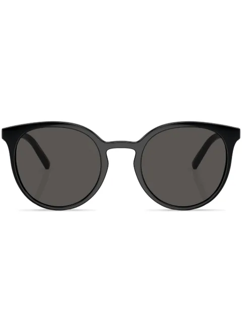 Dolce & Gabbana Eyewear logo-chain round-frame sunglasses Black DG6189U50187