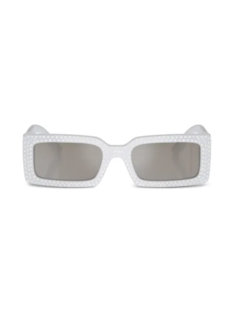 Dolce & Gabbana Eyewear crystal-embellished rectangle-frame sunglasses Grey DG4447B34186G