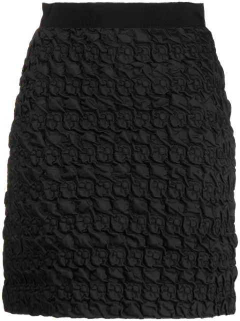 Gemy Maalouf embossed-finish high-waist miniskirt Black LPF175101SS