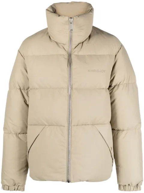 Khrisjoy stitch-detail puffer jacket Neutrals DFPM028NCOT