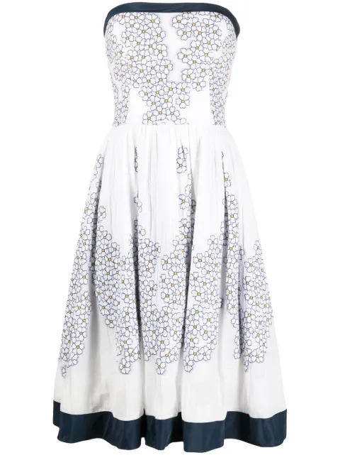 Gemy Maalouf off-shoulder floral-print dress White GMR236891MD