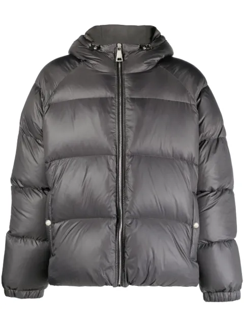 Khrisjoy logo-embossed padded down jacket Grey EFPM054NYTL