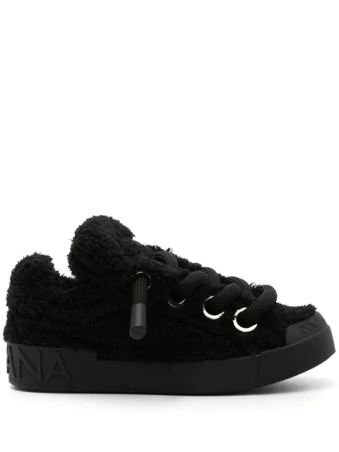 Dolce & Gabbana Portofino terry-cloth sneakers Black CK2208AN243