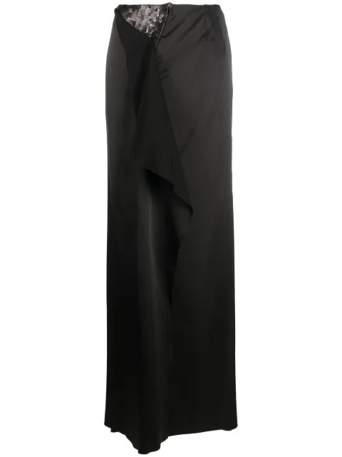 Gemy Maalouf sequin-embellished satin maxi skirt Black LPF133628LS