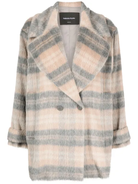 Fabiana Filippi double-breasted alpaca wool coat Neutrals CTD223F5560000H857