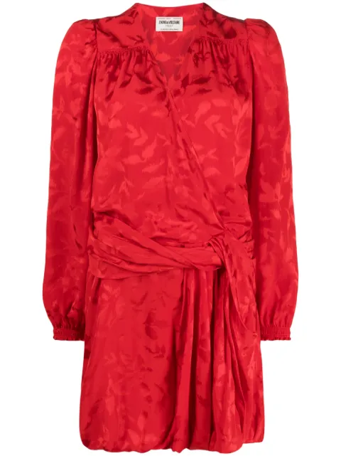 Zadig&Voltaire floral-jacquard wrap minidress Red WWDE01271