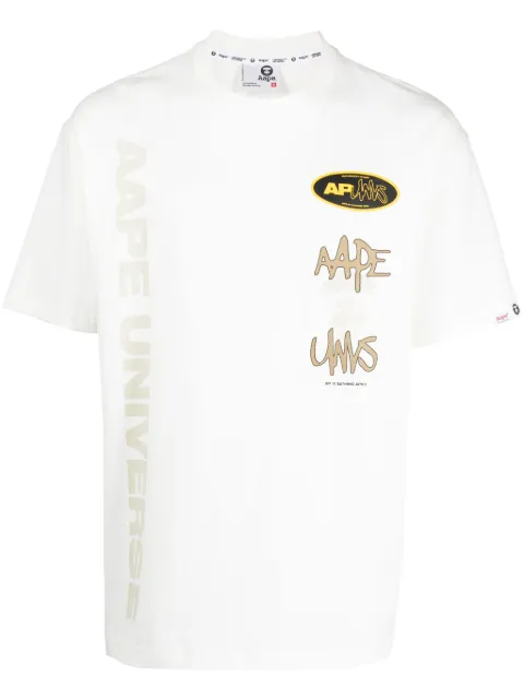 AAPE BY *A BATHING APE® Moonface logo-print T-shirt White ATE1385XXL