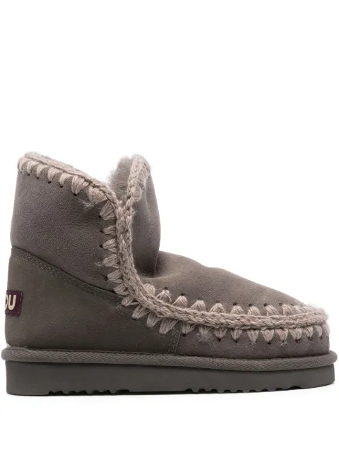 Mou logo-patch suede ankle boots Grey MUFW101001A