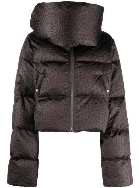 Rick Owens funnel-neck puffer jacket Brown RP02C1774ODD3