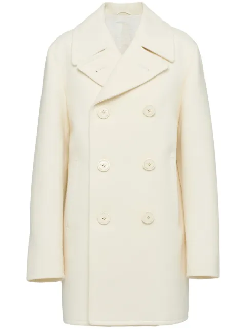 Prada double-breasted wool peacoat Neutrals P656QES23213EV