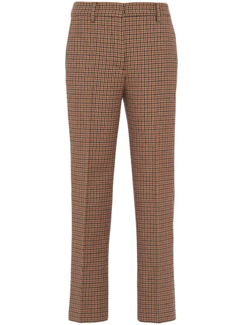 Prada houndstooth-check wool trousers Brown P229HGS23213GO