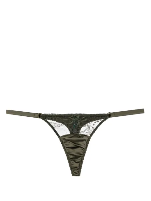 Fleur Of England Ingrid silk thong Green INGRIDSILKSTRAPTHONG