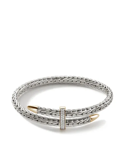 John Hardy sterling-silver and 14k yellow-gold Spear Flex diamond bracelet Silver CZZP90110722DI