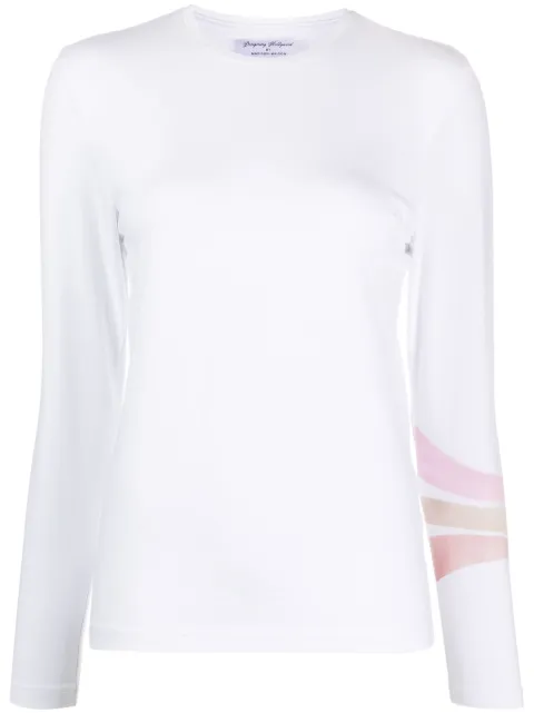 Madison Maison 3 Stripe long-sleeved T-shirt White 264
