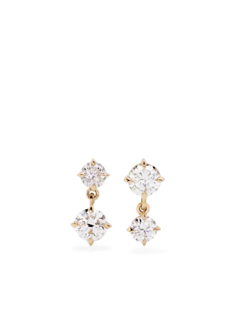Lizzie Mandler Fine Jewelry 18kt yellow gold Large Alternating diamond drop earrings Gold E14032