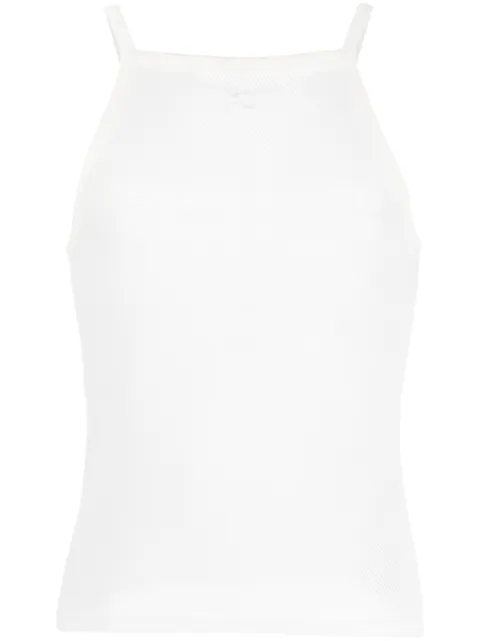 Courrèges Bumpy Contrast mesh tank top White 323JDE046JS0094