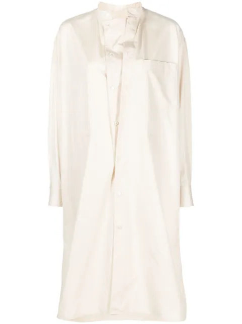 LEMAIRE band-collar cotton shirtdress Neutrals DR1027LF839