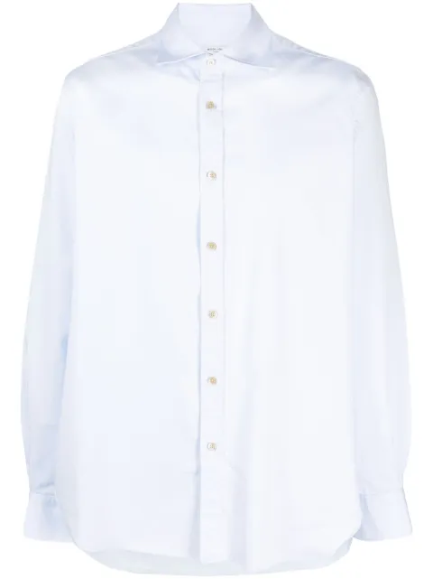 Boglioli spread-collar cotton shirt Blue 610LFA0860