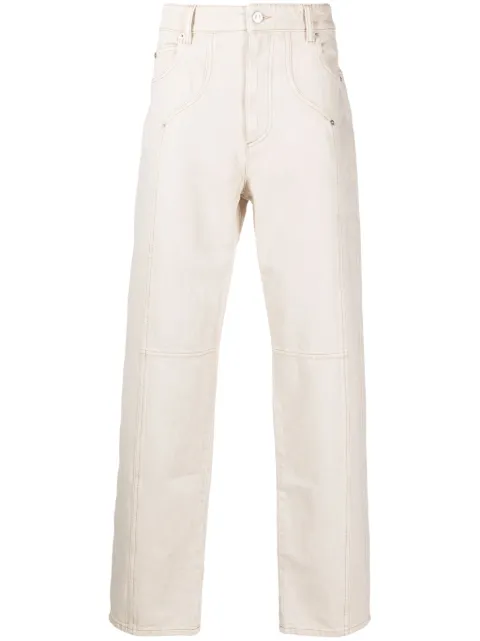 MARANT Javi cotton straigh-leg trousers Neutrals PA0176HAA3H01H