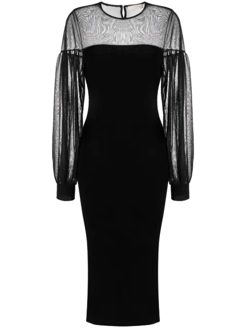 Ulla Johnson Milla sheer-panelling ribbed dress Black FA230719