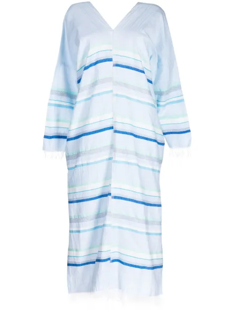 lemlem Ruki stripe-print dress Blue HSW2314