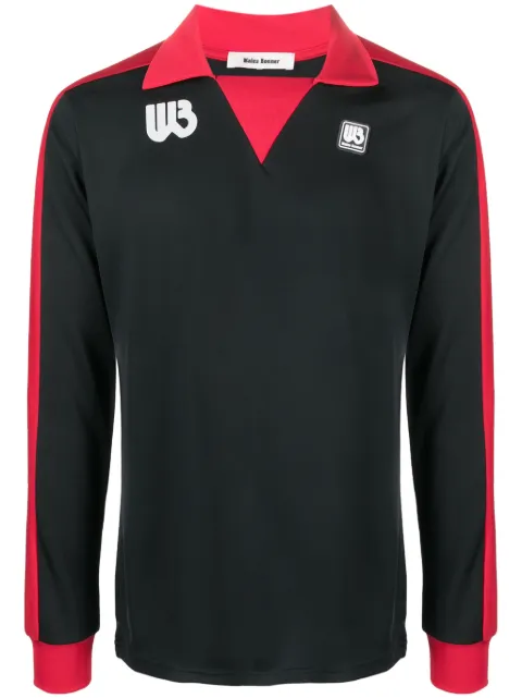 Wales Bonner logo-print long-sleeve jersey Black MA23JE21PL02999