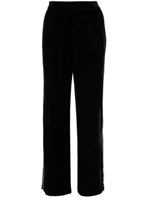 Golden Goose cross-print velvet-finish track pants Black GWP00821P001160