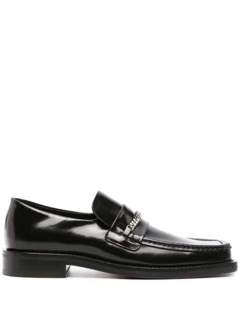 Martine Rose square-toe leather loafers Black CMR1026LHM