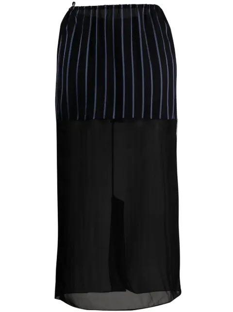 Gauchère striped sheer midi skirt Blue P12305101460