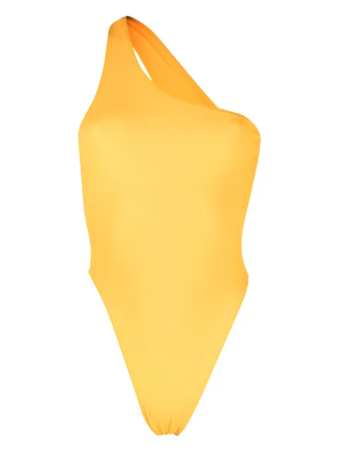 Louisa Ballou Plunge one-shoulder cut-out swimsuit Orange 1171042003