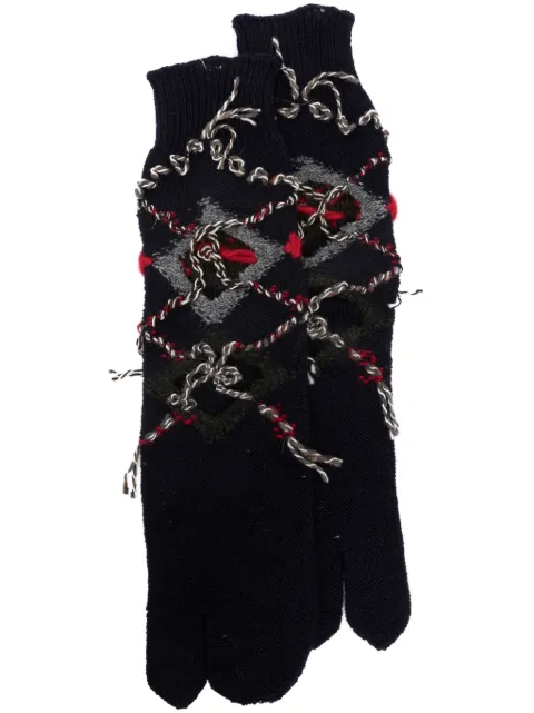 Maison Margiela Tabi cut-out knitted socks Blue S67TL0025S18330