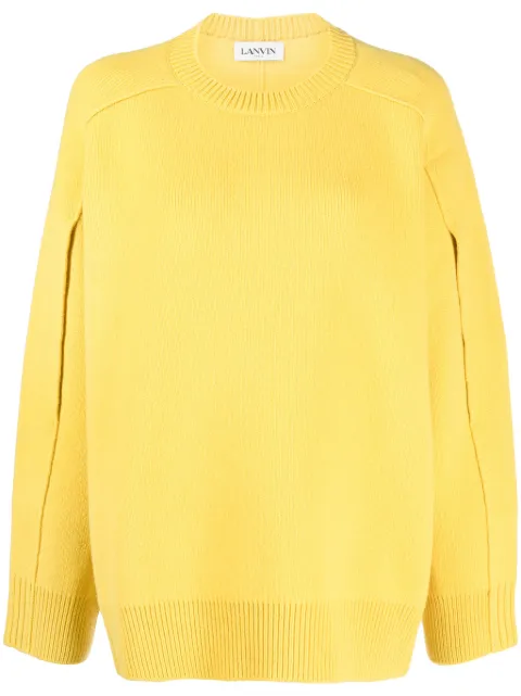 Lanvin cape-back knitted jumper Yellow RWPO0003K400A23