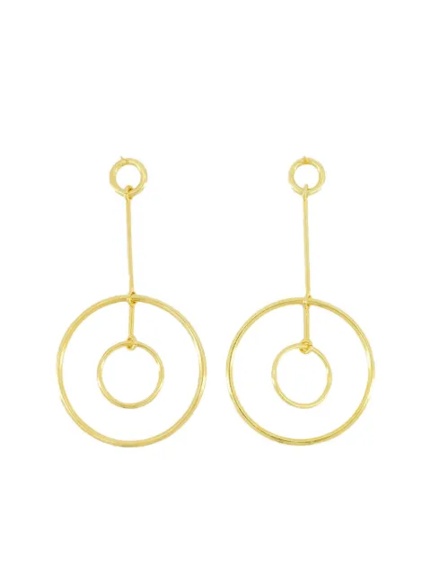 PAULA double-circle drop earrings Gold OLIMPO