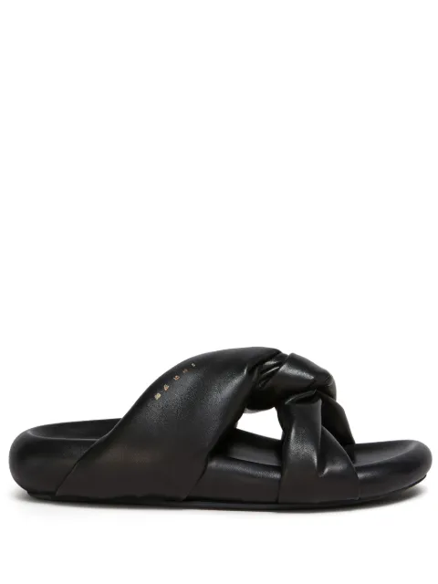 Marni Bubble twist-detail leather sandals Black SAMS018703P544300N99