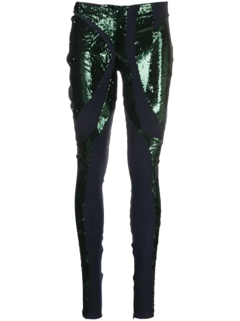 Ottolinger panelled sequin leggings Green 0406501