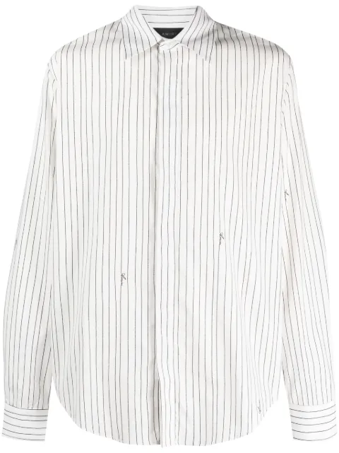 AMIRI striped long-sleeve cotton shirt White AW23MSL030100
