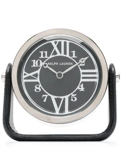 Ralph Lauren Home Brennan leather clock Black 682707606002