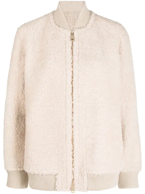 Manzoni 24 shearling zip-up jacket Neutrals 23M1286S18CX