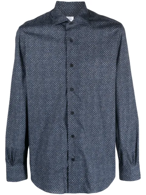 Mazzarelli textured-finish cotton shirt Blue B124S21