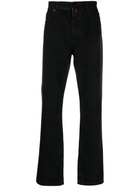 032c logo-patch organic cotton jeans Black W3020