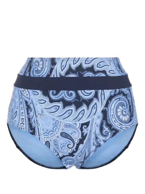 Marlies Dekkers Cache Coeur paisley- print high-waisted bikini bottoms Blue 36123